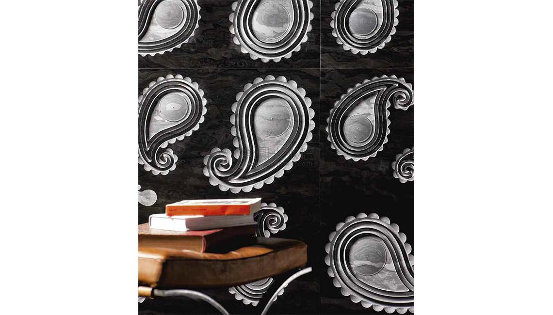 paisley 裝飾大理石墻