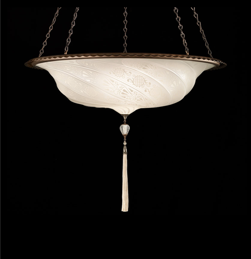Venetia studiumvScudo Saraceno white classic glass lamp 吊燈