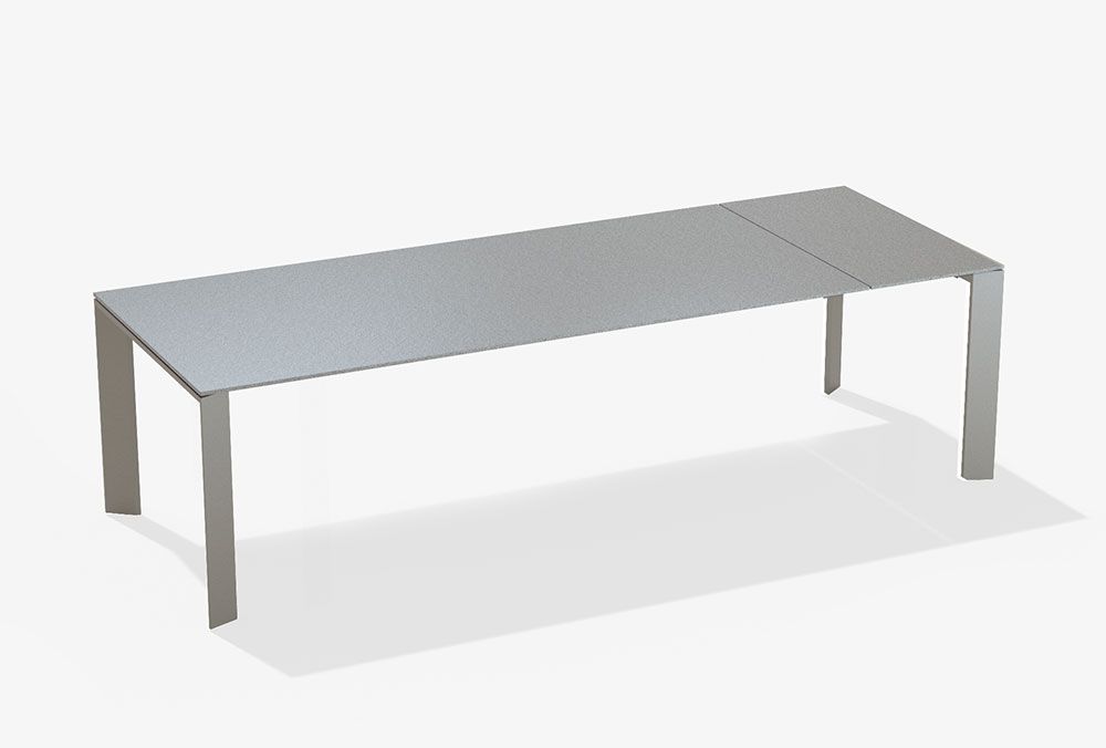 FASTGrande Arche Extendible table with top in speckled aluminium長(zhǎng)餐桌